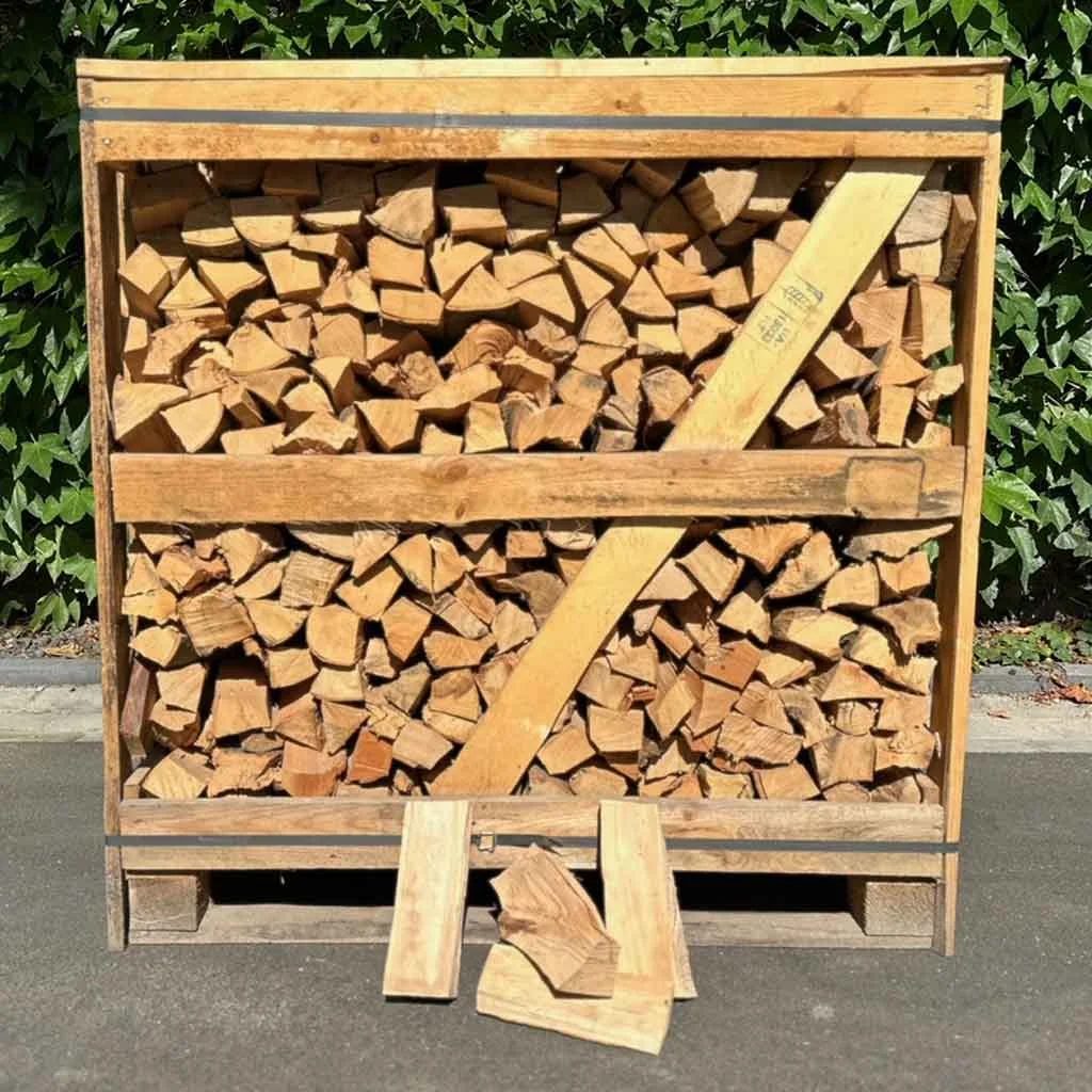 Bois de chauffage sur palette – essence, longueur et volume au choix