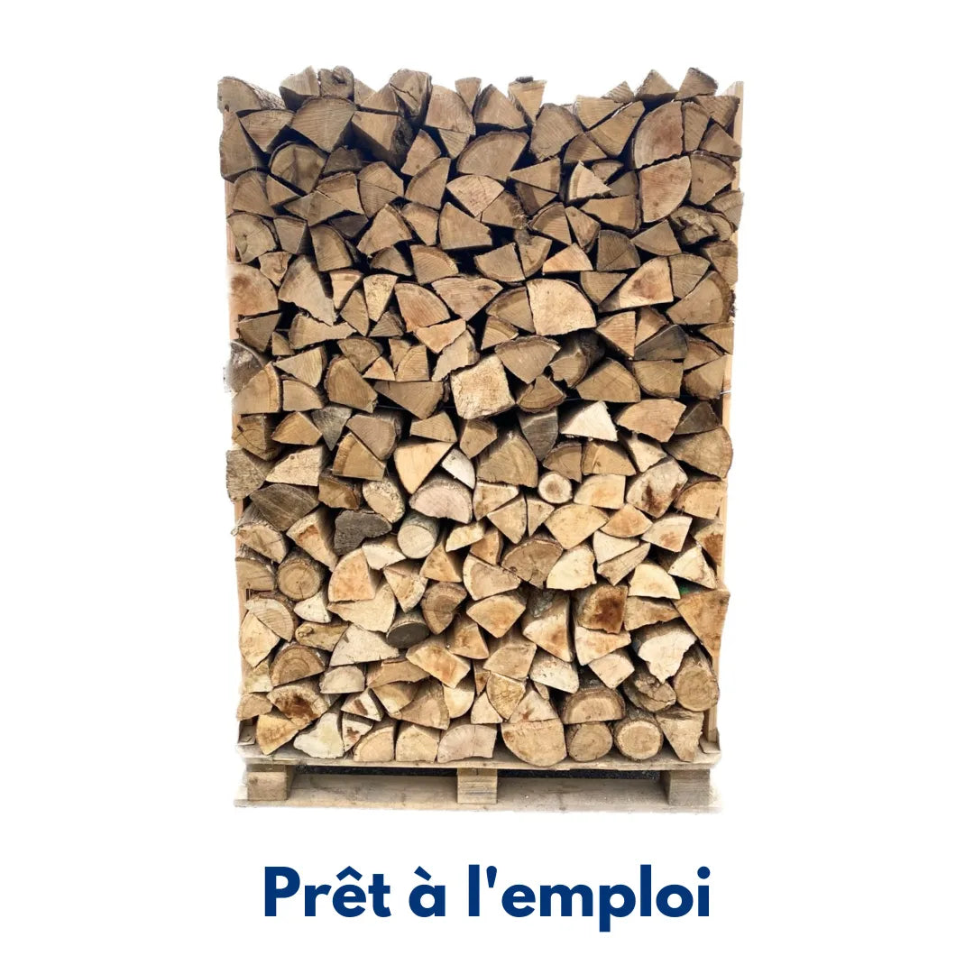 Bois de chauffage sur palette – essence, longueur et volume au choix